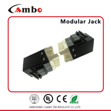 China Fabricación Nuevo Estilo 90 grados 8p8c sin toalla RJ45 Cat6 Keystone Jack